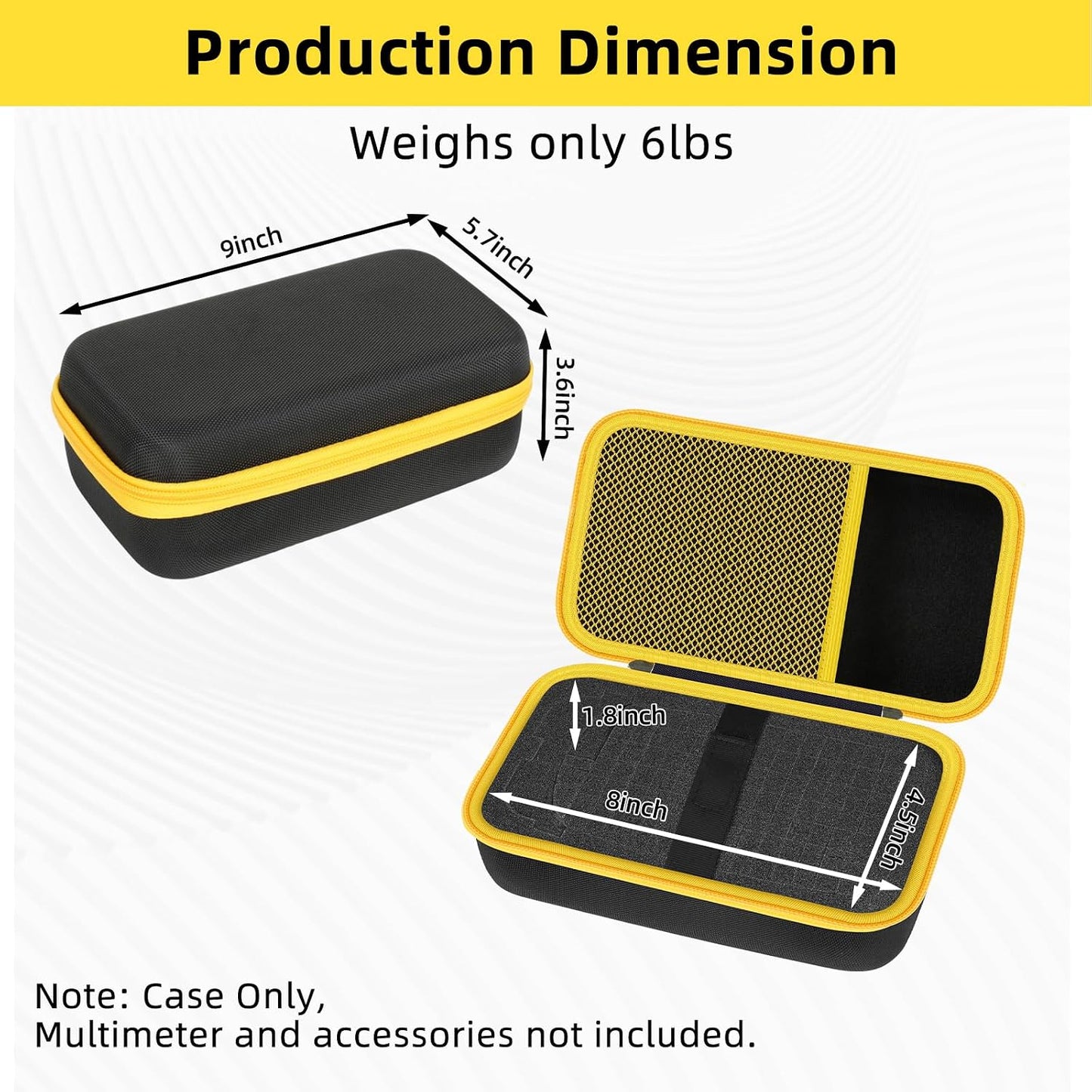 Carrying Case for Fluke 117/ 15B+/ 17B+/ 101/115/ 116/114/ 113/177/ 179/233/ 106/107 Digital Multimeter Testers and Accessories, Multimeter Storage Bag Organizer Box (with DIY Foam)