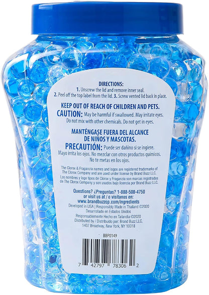 Clorox Fraganzia Crystal Beads Air Freshener, Long Lasting Room Deodorizer and Odor Eliminator Gel Beads to Freshen Home, Car, or Office, Fresh Ocean Breeze Scent, 12 Fl Oz - 2 Pack