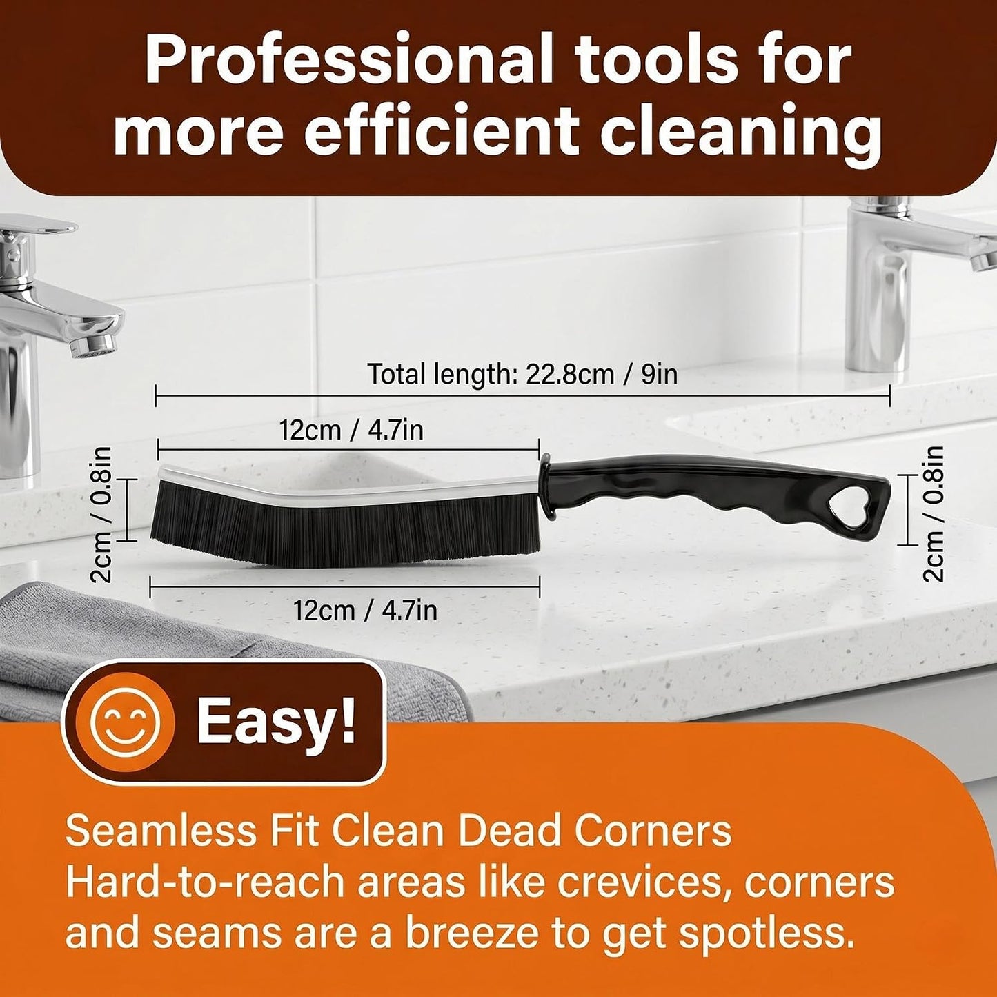 4 Pack Hard Bristle Crevice Cleaning Brushes Set Multipurpose Gap Grout Scrubber Small Scrub Brush Cleaning Tools for Shower Window Tracks Sliding Door Bathroom Sink Detailing Narrow Space Wash Toilet