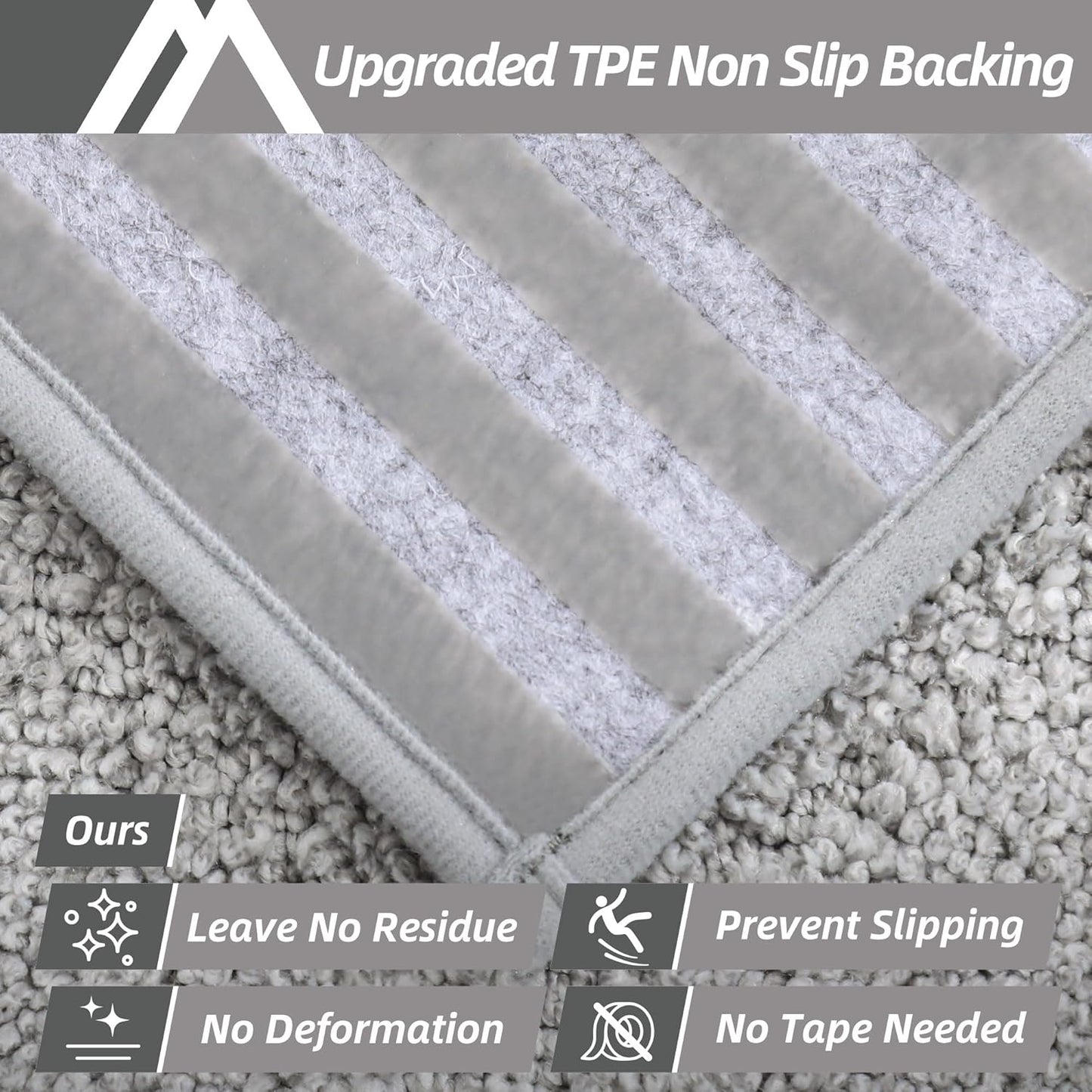 COSY HOMEER Edging Stair Treads Non-Slip Carpet Mat 28inX9in Indoor Stair Runners for Wooden Steps, Edging Stair Rugs for Kids and Dogs, 100% Polyester TPE Backing(4pc, Beige)