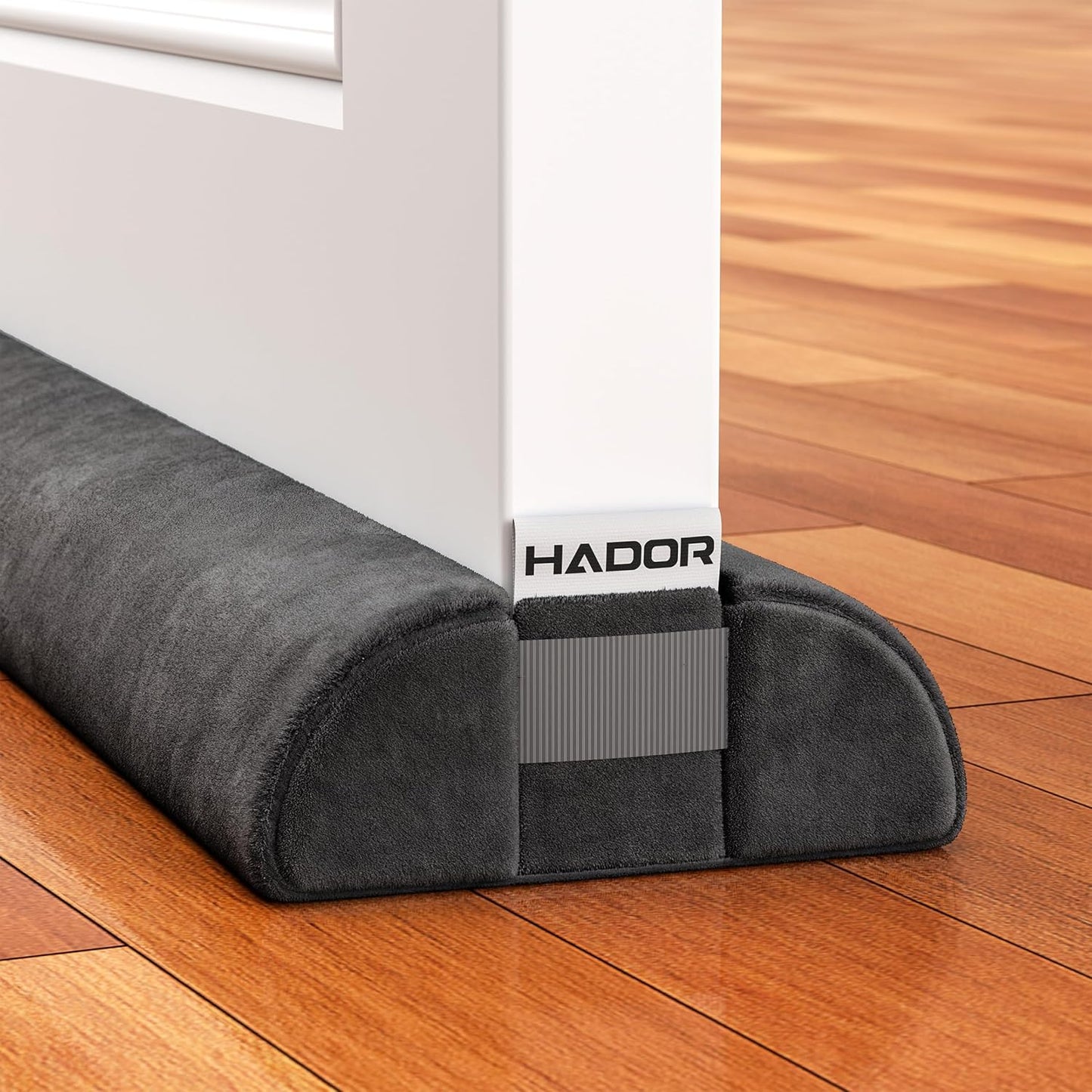 HADOR Door Draft Stopper for Bottom of Door, 36 Inch Under Draft Air Noise Light Blocker 30"- 36" Double Side Triangle Soundproof Sweep Filler Seal Gap up to 1.7" for Patio Sliding Door Guard, Grey