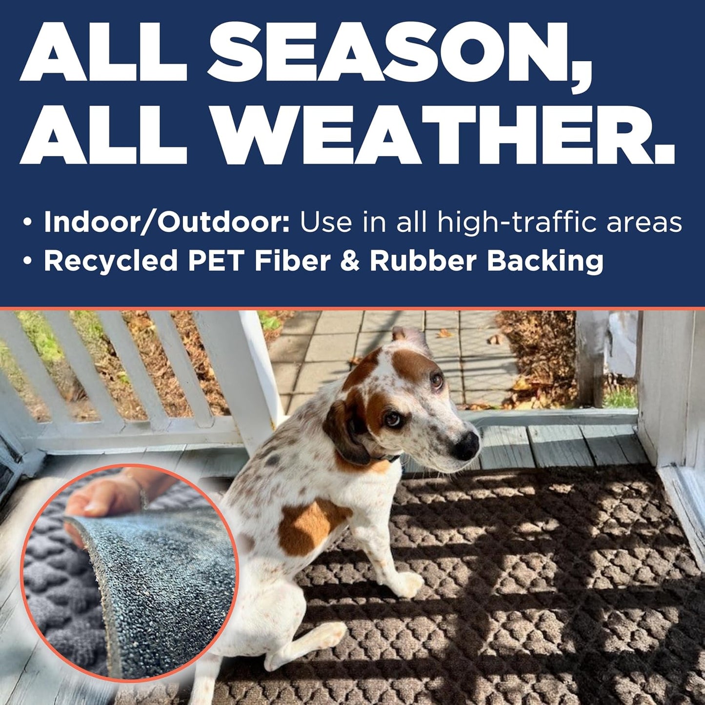 Artisan Entry Indoor Mats for Entryway, Durable & Easy to Clean Tray for Boots, Anti-Slip & Water-Resistant for Front Room, Made in The USA, 15" x 36", Blue, by Mats Inc.