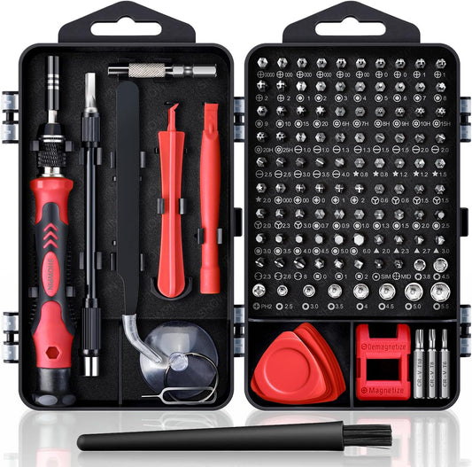SHOWPIN Precision Computer Screwdriver Kit: 122PCS Laptop Screwdriver Sets | 101 Magnetic Drill Bits, Computer Accessories, Electronics Tool Kit Compatible for Tablet, PC, iPhone, PS4 Repair