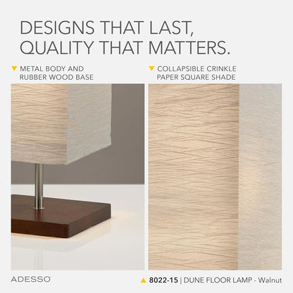 Adesso Three Light Floor Lamp – Natural Wood Base & Adjustable Brightness – Perfect Lighting for Bedroom, Living Room and Corner Decor, Beige