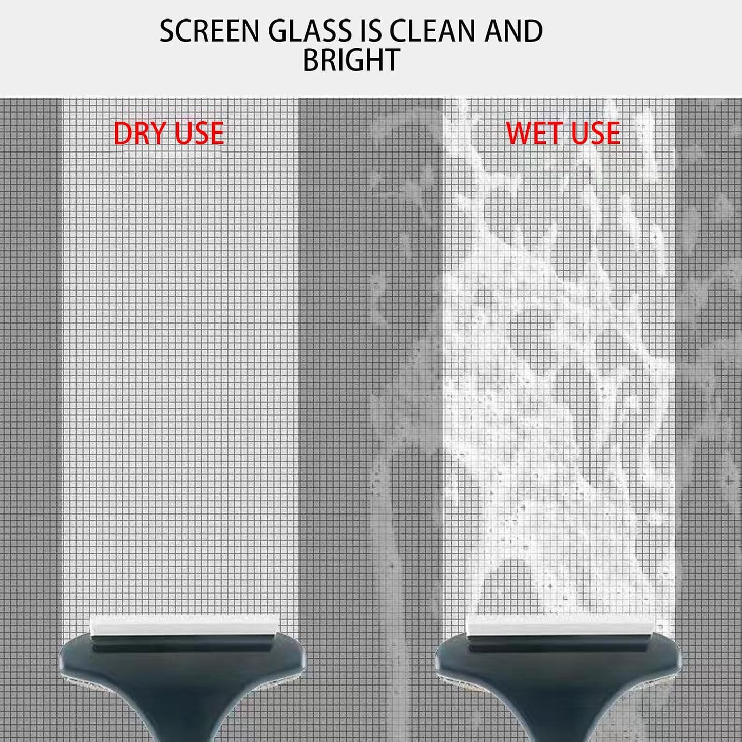 Glass Shine Brush - Window Screen Cleaner, Mirror Scrubbing Tool, Function Cleaner, Compact Dust Remover | 2 in 1 Cleaning Accessory, Perfect for Bedroom Bathroom Kitchen Household Use