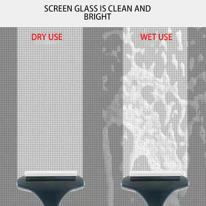 Glass Shine Brush - Window Screen Cleaner, Mirror Scrubbing Tool, Function Cleaner, Compact Dust Remover | 2 in 1 Cleaning Accessory, Perfect for Bedroom Bathroom Kitchen Household Use
