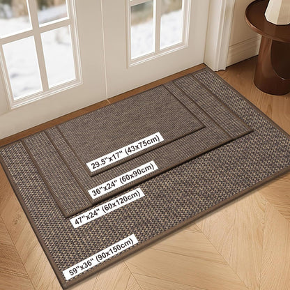 LEKEEPGO Door Mat 17"x29", Non Slip Door Mat Indoor Entrance, Rubber Backing Indoor Door mats Washable Absorbent Low-Profile Doormat Front Entryway Entry Resist Dirt Inside Door Mats, Khaki