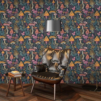 MuralPeel Dark Grey White Poppies Peony Floral Vintage Peel and Stick Wallpaper Self Adhesive Removable Easy Peel Off Stick on Wall Paper for Bedroom Cabinet Renter