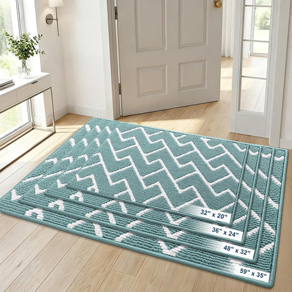 OLANLY Front Door Mat, Non-Slip Rubber Backing, Dirt Resistant and Absorbent, Washable, Easy to Clean Low-Profile Indoor Doormat for Back Door, Entryway, Inside Entrance, 32x20, Grey