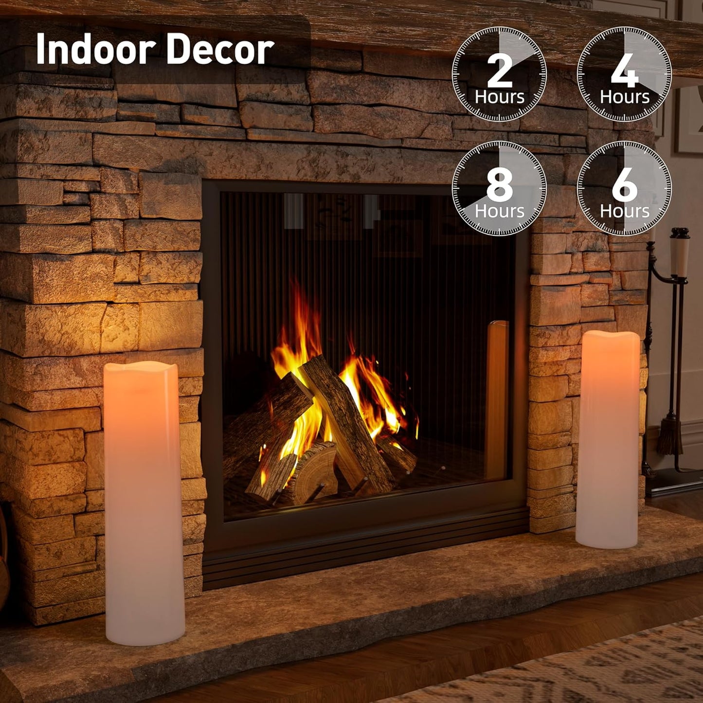 14"×4" Large Outdoor Flameless Candles with Remote Waterproof Battery Operated Candles with Timer LED Pillar Candles Flicking for Home Decoration Porch Wedding Fireplace Lantern, Ivory-Yellow 2Pcs