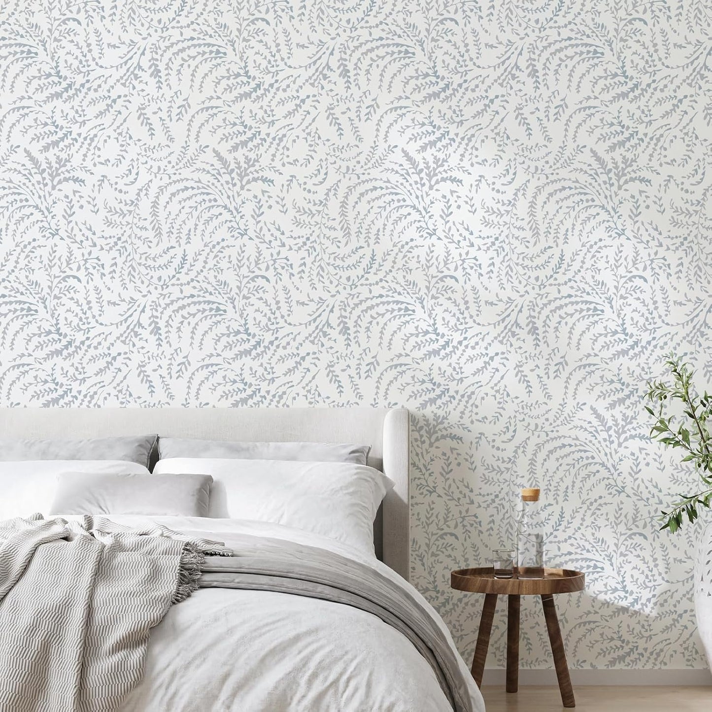 Peel and Stick Wallpaper Boho Wall Paper Peel and Stick Modern Watercolor Beige Wallpaper for Bathroom 17.3"x118"