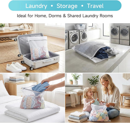 GOGOODA 2 Pack Extra Large Mesh Laundry Bag 43 x 35 in – XXXXL Washing Bag | Jumbo for Bedding, Blankets, Clothes, Pet Items, Travel & Storage – Washer Protector Bag for Washing Machine