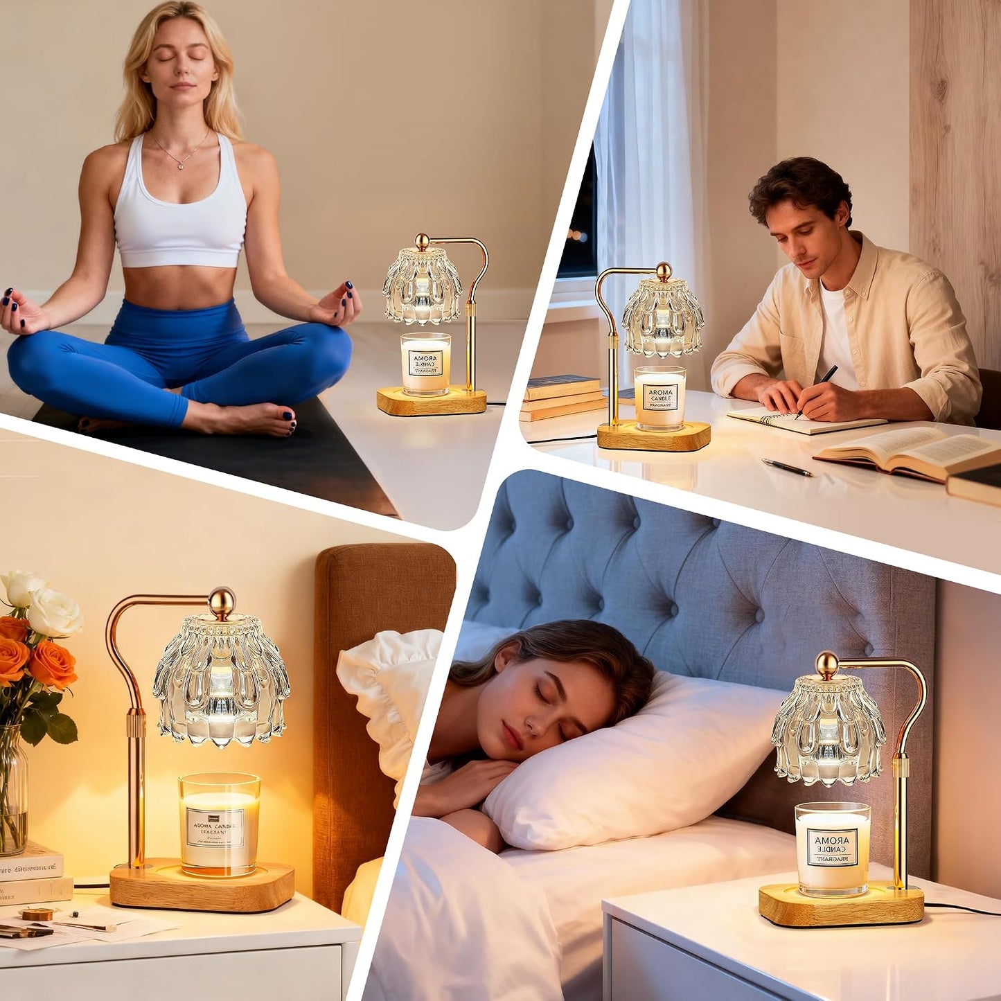 Candle Warmer Lamp with Timer Dimmer - Birthday Gift for Women Mom, Electric Wax Melter Warmer Adjustable Height for Jar Candles Housing Warming Home Decor