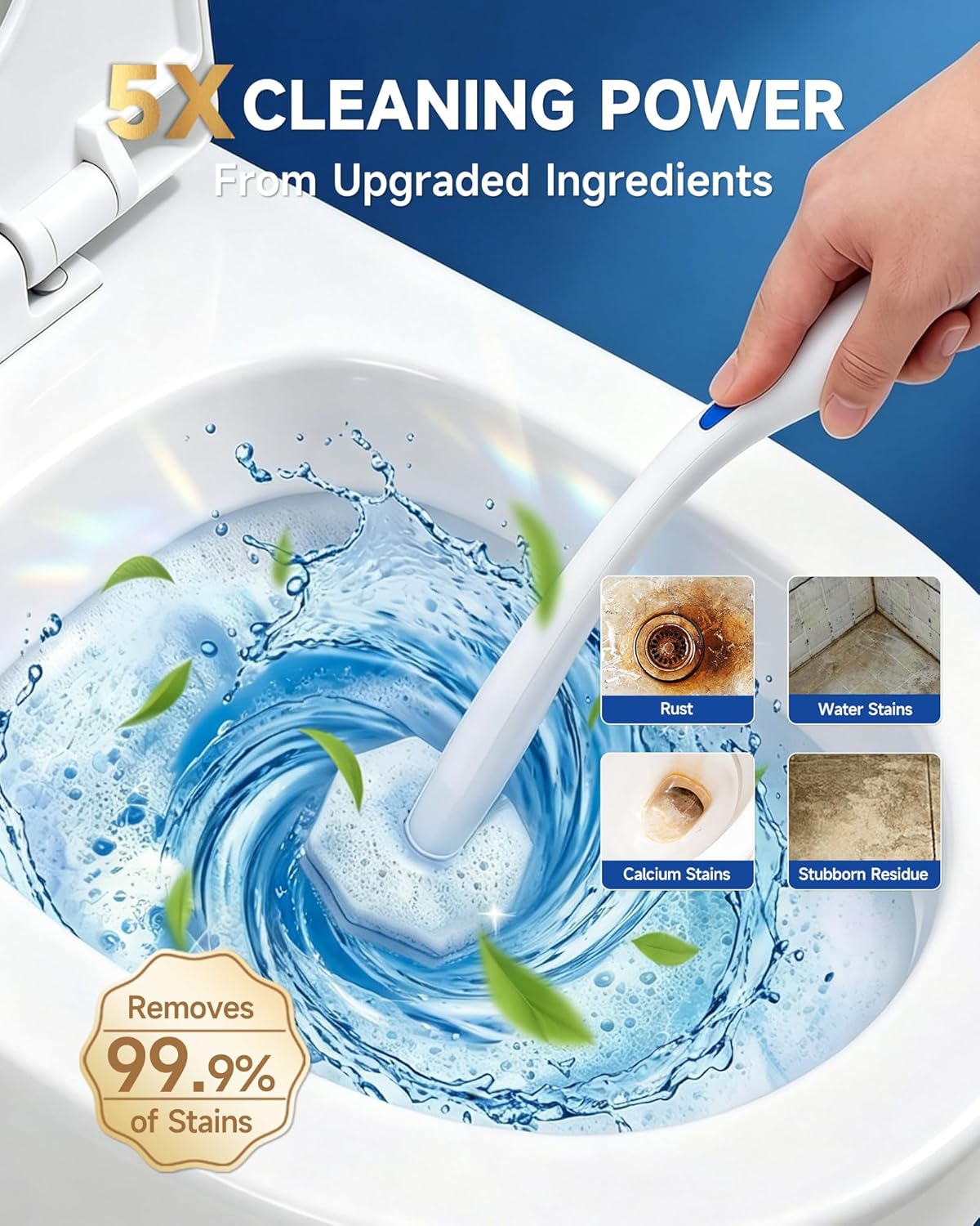 20 Count Toilet Wand Refills for Clorox, 5X Cleaning Power Toilet Bowl Cleaners & High-Density Disposable Toilet Scrubber Refill - No Falling Apart, Instant Foam for Bathroom Cleaning