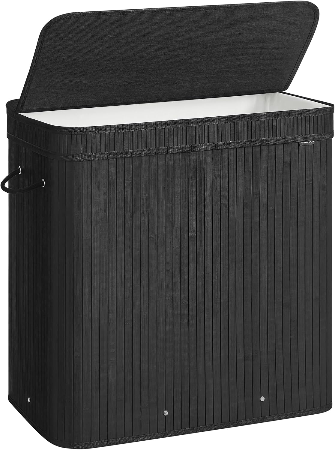 SONGMICS Laundry Hamper with Lid, Bamboo Launry Basket with Handles, Foldable Storage Basket for Laundry Room, Bedroom, 100L, Brown ULCB063K02