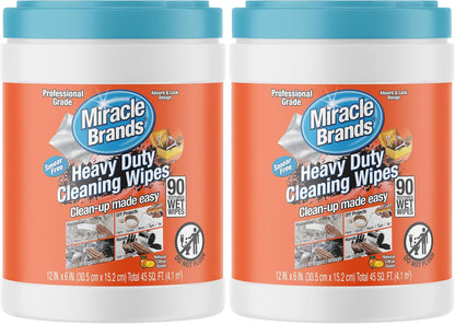 MiracleWipes for Heavy Duty Cleaning (90 Count) - All Purpose Cleaner, Kitchens, Bathrooms, Countertops, Hands, Indoors, Outdoors - Removes Grease, Grime, Crayon, Dirt & More