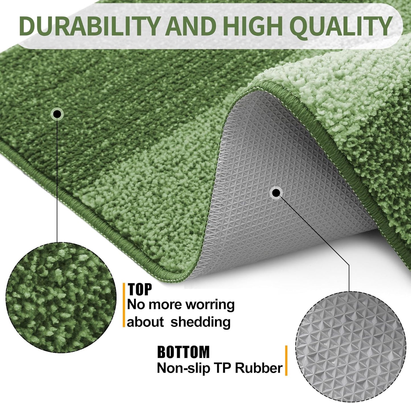 Kitinjoy Indoor Outdoor Door Mat, 32x20 Non-Slip Absorbent Dirt Trapper, Low-Profile Washable Inside Entrance Front Floor Mat, Sturdy Soft Entry Doormats for Entryway, Grey