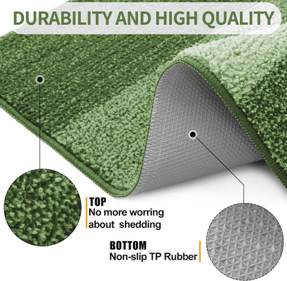 Kitinjoy Indoor Outdoor Door Mat, 32x20 Non-Slip Absorbent Dirt Trapper, Low-Profile Washable Inside Entrance Front Floor Mat, Sturdy Soft Entry Doormats for Entryway, Grey