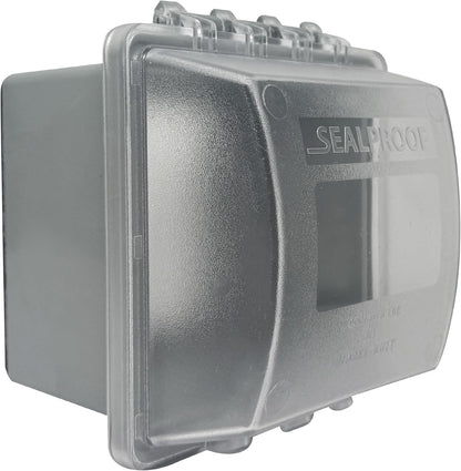 Sealproof 2-Gang Weatherproof In Use Outlet Cover | Two Gang Outdoor Plug and Receptacle Protector, Lockable, UL Extra Duty Compliant, 45 Configurations