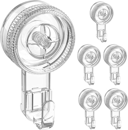 LUXEAR Suction Hooks, 2 Pack Razor Hooks Removable & Reusable Suction Shower Hook Damage-Free Powerful Suction Hanger for Towel Bathrobe Loofah Bathroom Kitchen Storage Hooks Weather Hanger Hook