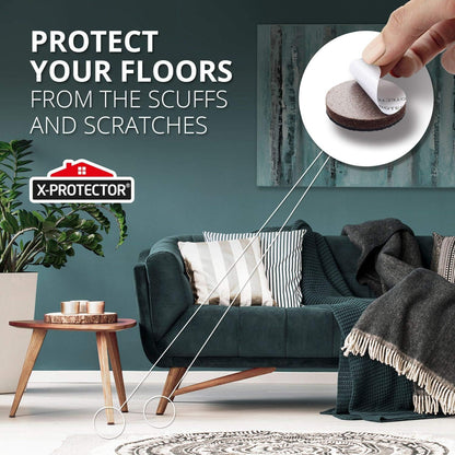 X-PROTECTOR Non Slip Furniture Pads – 12 Premium Furniture Grippers 3"! Best SelfAdhesive Rubber Feet Furniture Feet – Ideal Non Skid Furniture Pad Floor Protectors – Keep Furniture in Place!
