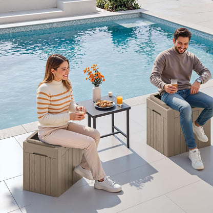 Devoko 30 Gallon Resin Deck Box Waterproof Outdoor Storage Box for Patio Furniture Pool Accessories Indoor Storage for Cushion Garden Tools (30 Gallon, Black)