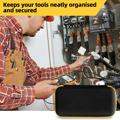 Carrying Case for Fluke 15B+/17B+/Fluke 101/117/115/116/114/113/177/179/233/106/107 Multimeter Testers and Accessories, Multimeter Storage Bag Organizer Box -Black (Case Only)