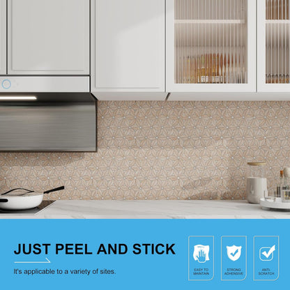 Peel and Stick Backsplash Tile, 10 Sheets Waterproof PVC Wall Tiles for Kitchen Bathroom, Thick Self Adhesive Stick on Backsplash, Covers 9.67 Sq.Ft