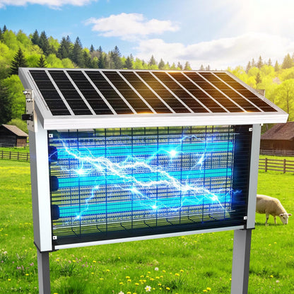 Powerful Large Solar Bug Zapper for 3000 sq.ft with 13FT Extension Cord | Rechargeable Outdoor Mosqutio Killer with 13W Solar Panel, Waterproof Solar Bug Zapper for Patio Garden Backyard RV Camping