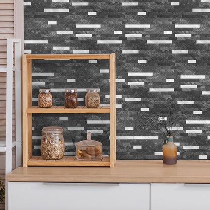 Yipscazo 2026 New Upgrade 11.34" X 11.57" Peel and Stick Backsplash, Stick on Backsplash Tiles for Kitchen, Bathroom, Fireplace (10 Sheets, Beige Rocks + Rose Gold)