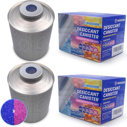 Wisesorb 800 Gram Gun Safe Dehumidifier, 2 Pack of 1.77 LBS Rechargeable Dehumidifier Blue to Pink Silica Gel Desiccant Moisture Absorbers, Dehumidifiers for Room, Bedroom, Safe, Closet, Bathroom, Car