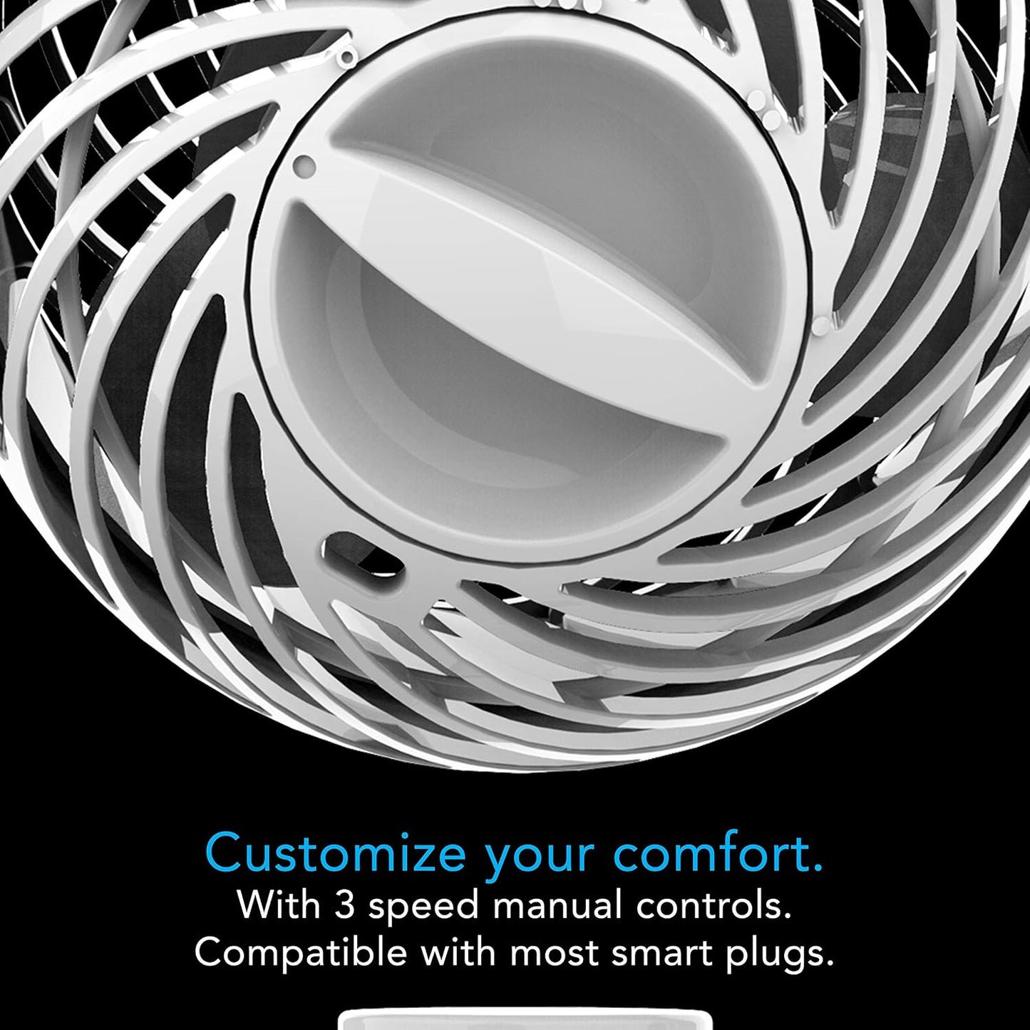 Vornado Pivot Clip Personal Air Circulator, 3-Speed, Portable Desk Fan with Multi-Surface Clip, 360-Degree Adjustable Axis, 9 in Tall, 4 in Diameter, Whisper Quiet, Ice White