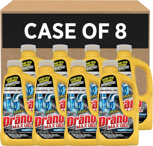 SC Johnson Professional Drano Max Gel To Drain Clog Removing, 128 Fl Oz (Pack of 4)