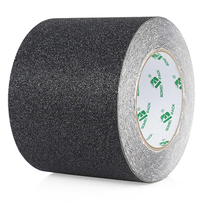 BOMEI PACK Black Anti Slip Tape, 4 Inch x 33 Foot Non-Slip Traction Grip Tape for Stairs, Waterproof Stair Treads Grip Non Slip, Non Skid Tape for Steps, Outdoor Black Grip Tape