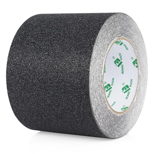 BOMEI PACK Black Anti Slip Tape, 4 Inch x 33 Foot Non-Slip Traction Grip Tape for Stairs, Waterproof Stair Treads Grip Non Slip, Non Skid Tape for Steps, Outdoor Black Grip Tape
