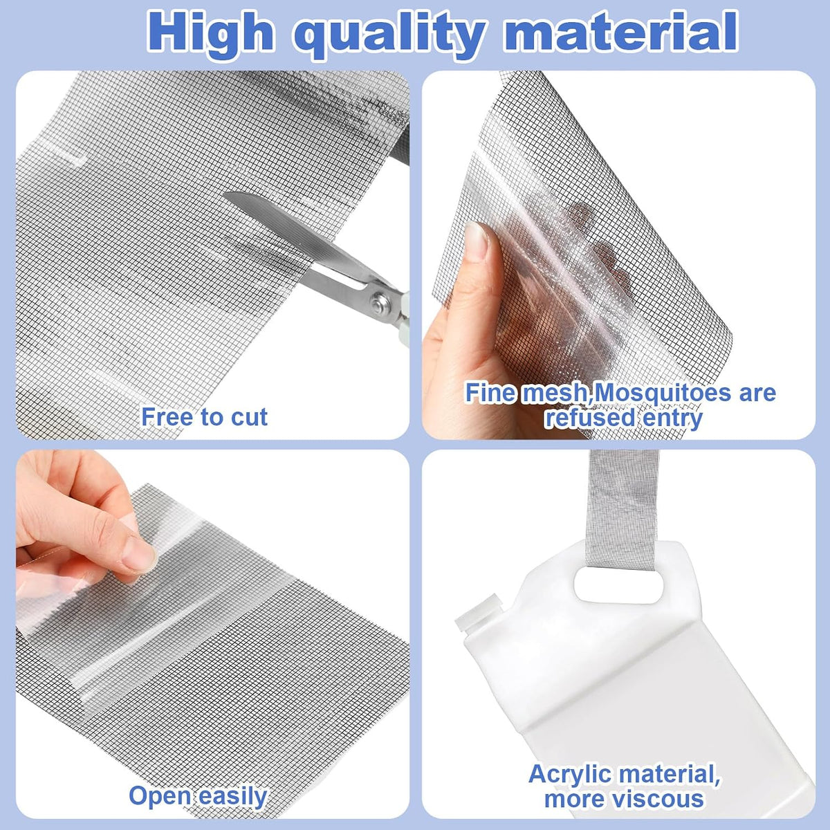 CroBlissful Extra Wide 5 inch x 20 ft Window Screen Tape Mesh Repair Strong Adhesive Waterproof Fiberglass Screen Repair Kit Patch for Window Door Tears Holes(Black)