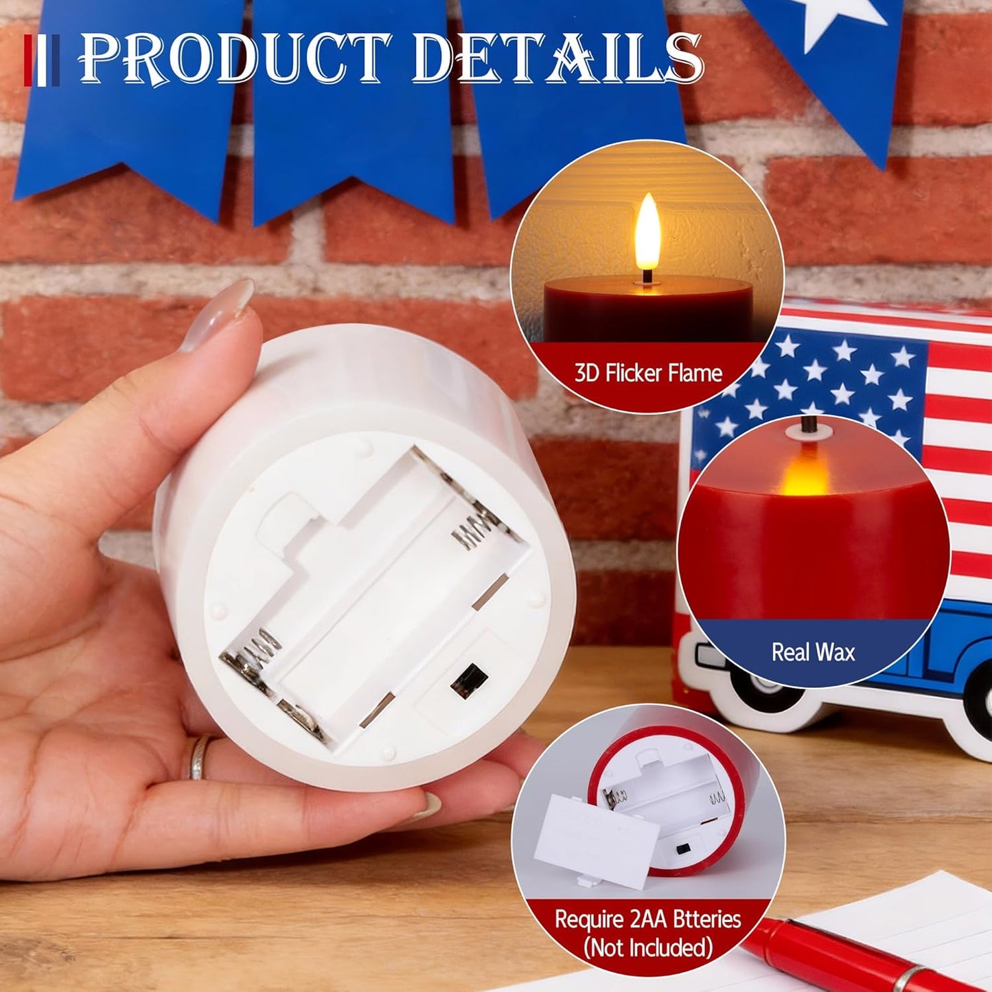 White Flameless Candles Set of 3 (3"x3") Battery Operated LED Pillar Candles with Remote and Timer, Real Wax Flickering Candles for Fireplace Bedroom Living Room Home Decor and Indoor Use
