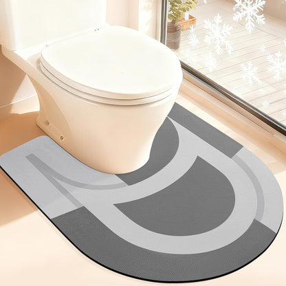 ACCUMTEK Non Slip Bath Mat, Thin Bathroom Rugs Fit Under Door, Quick Dry Bath Mats, Machine Washable Bath Rugs for Bathroom, Bathtub & Kitchen, Grey/Bordered/24 x17