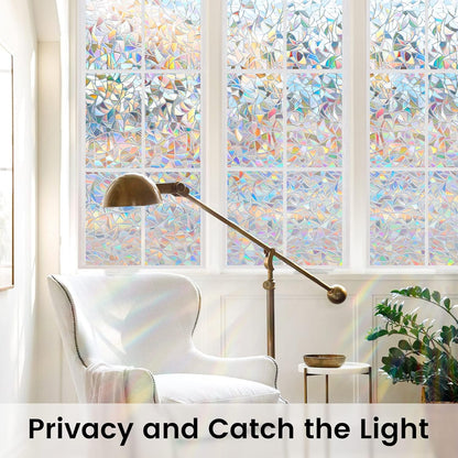 DOWELL Window Privacy Film, Frosted Glass Window Film, Static Cling Non-Adhesive Glass Clings, Sun Blocking Opaque Coverings, Reusable Door Stickers for Bathroom Home Office, Pure, 17.5" x 78.7"