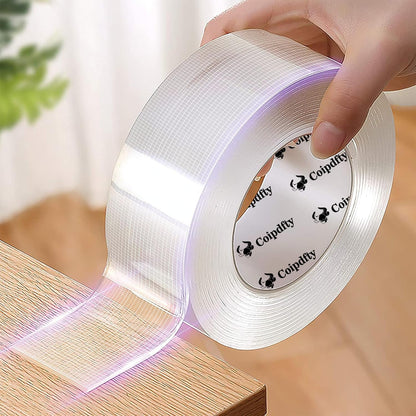 Double Sided Tape Heavy Duty for Wall Decor No Damage to Paint,Clear Removable Mounting Tape,Nano Two Sided Adhesive Tape,Picture Hanging Strips for Posters,Stickers - 3Rolls,Total(1.18in*20FT)