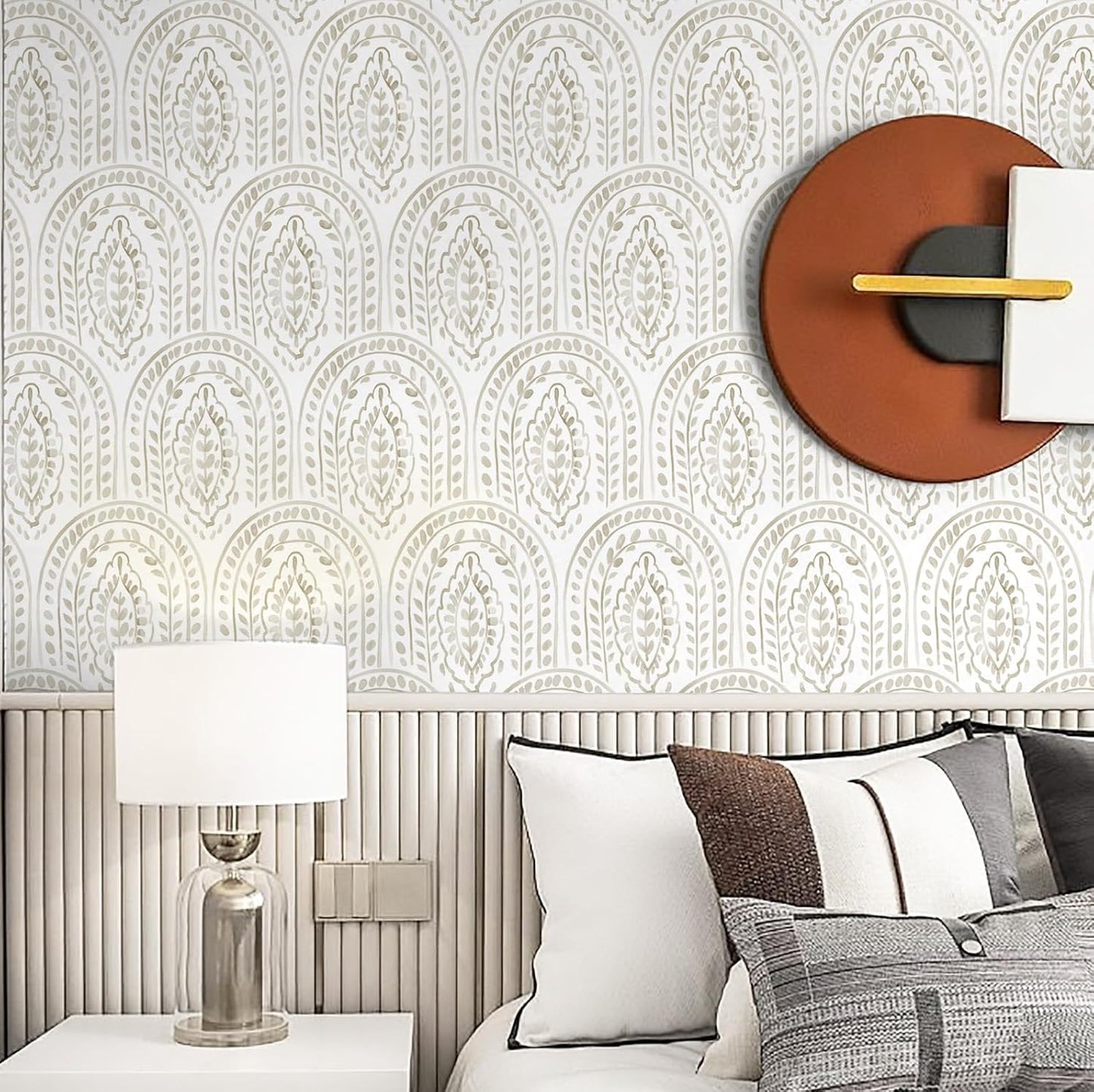 EeeComing Peel and Stick Wallpaper Boho Modern Wall Paper Peel and Stick Removable Contact Paper Self Adhesive Wallpapers for Bedroom and Bathroom Wallpaper Cabinet Shelf Liner Vinyl 118.1 "x17.3