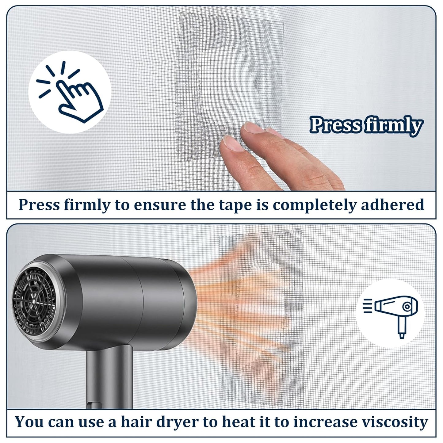 2″ X 30 FT Black Window Screen Repair Tape, Strong Adhesive Fiberglass Mesh Patch for Window & Door Screen Tears