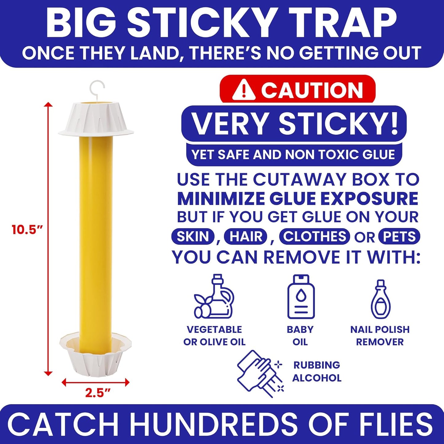 Fly Stick Sticky Fly Traps for Indoors Outdoor 4pk. Non-Toxic Super Sticky Hanging Flies Catcher Paper Tape Strips for Home. Catches All Bugs and gnats. Indoor Outdoor House Flying Insect Trap.