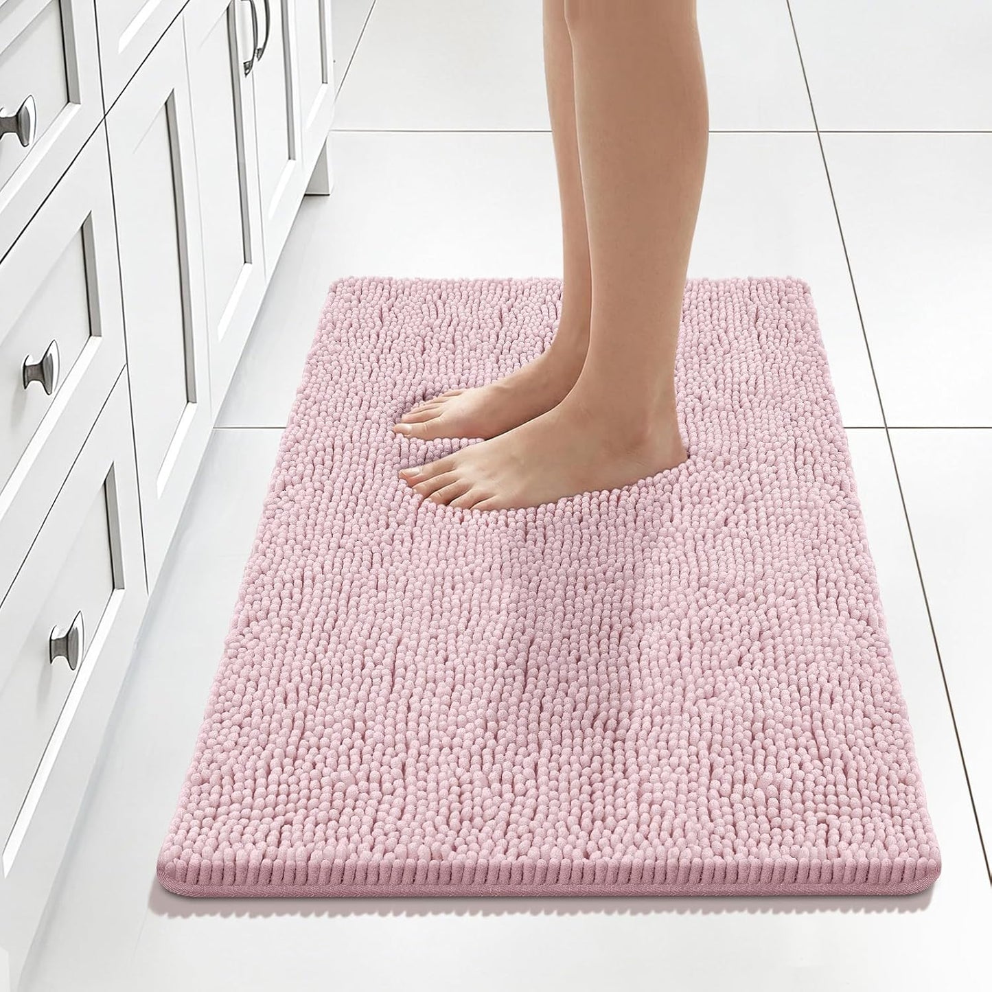 Bcoimo Bathroom Rugs 24x17, Bath Mats for Bathroom Non Slip with Rubber Backing,High Absorbent Microfiber Bath Rugs Quick Drying, Machine Washable, Durable Decor