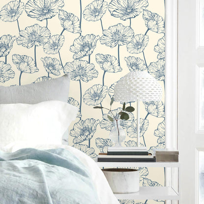 Orainege Modern Peel and Stick Wallpaper 17.3inx118.1in Beige and White Floral Wallpaper Boho Contact Paper Removable Decorative Wall Paper for Bedroom Bathroom Cabinets Decor Vinyl