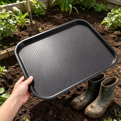 Boot Tray Shoe Mat for Entryway - Waterproof Drip Tray, Rectangular Plastic Plant Saucer for Indoor Outdoor Cowboy Wet Boots Storage Organizer