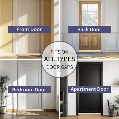 Ciieyuo Premium Velvet Under Door Draft Stopper, 30'' to 36'' Adjustable Gap Filler, Double-Sided Windproof Seal, Easy Install to Block Noise, Cold Air, Light, Dust, and Drafts