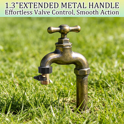 Hourleey Brass Garden Hose Shut Off Valve, 2 Pack Heavy Duty 3/4 Inch Solid Brass Garden Hose Shut Off Valve with 10 Extra Rubber Washers