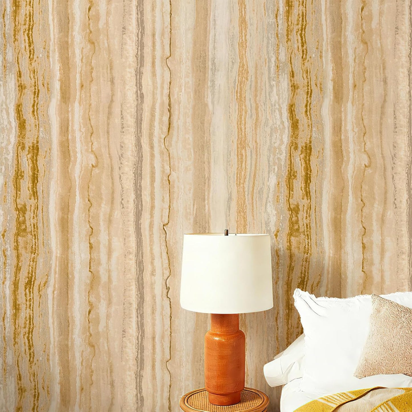 17"x118" Peel and Stick Wallpaper for Renter Friendly, Removable Wallpaper Peel and Stick, Self-Adhesive Textured Contact Paper for Walls, Cabinets, Countertops(Geometric Clay)
