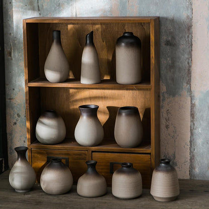 JOJUNO White Bud Vases, Small Ceramic Vase Set of 11, Mini Pottery Vases for Flowers, Decorative Pieces for Home Modern Decor, Boho Decor, Chic Accents for Living Room Dining Table Shelves